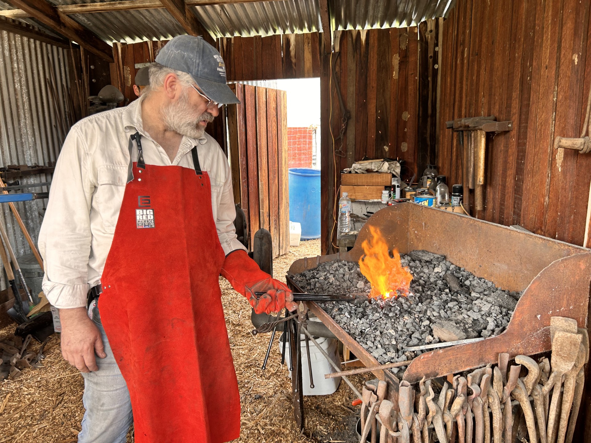 Blacksmith demonstration at the forge